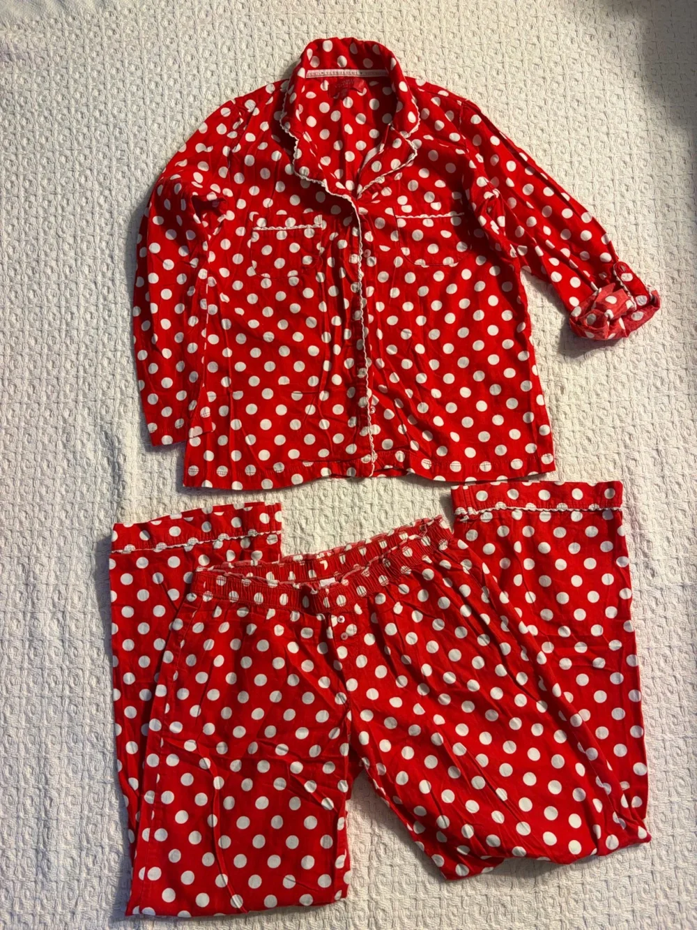 Victoria's Secret Red and White Polka Dot Kids' Shorts Set